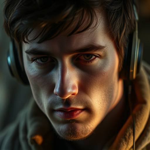 A compelling image of Viktor Orlov, a sound designer and composer with a focus on creating immersive audio experiences.