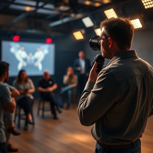 A director pitching a film project to a group of producers in a boardroom.